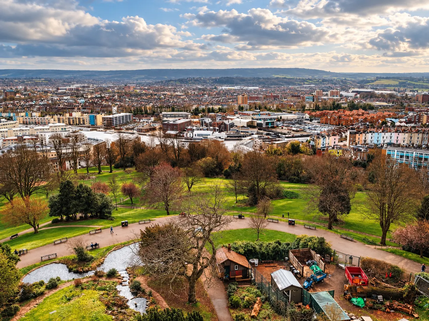 View across Bristol from an elevated park